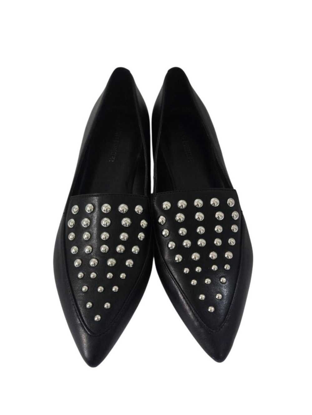 Marc Fisher Lalita2 Black Size 7.5 M Studded Loafer Pointed Toe Flats Women's